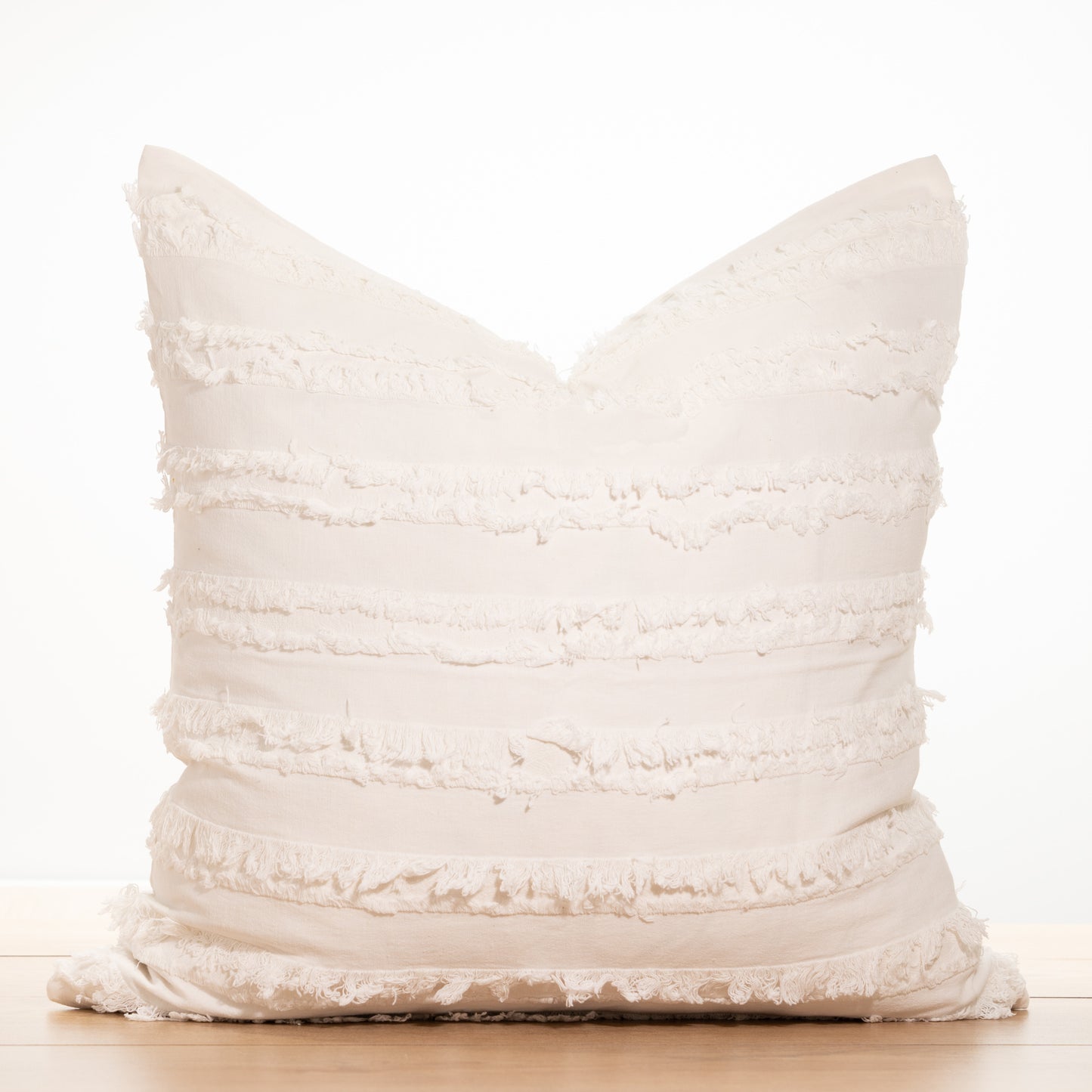 Boho tassled Cushion Covers - White (Set of 2 ) 50cm