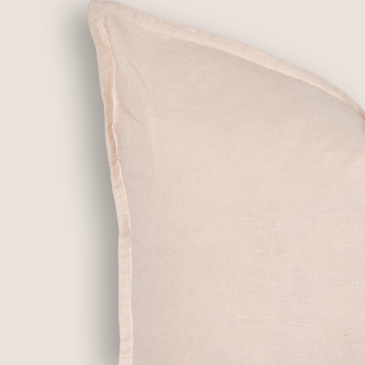 (Set of 2 ) 100% linen cushion cover, Hand made straight edge - Light Beige