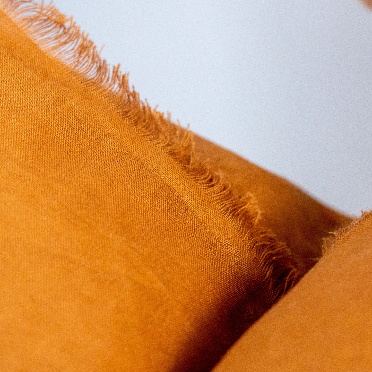 (Set of 2 ) 100% Flax linen cushion cover, With Fringe edge - Rust