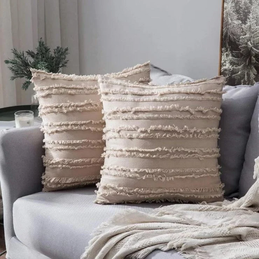 Boho Tassled Cushion Covers - Fringed (Set of 2 ) 50cm